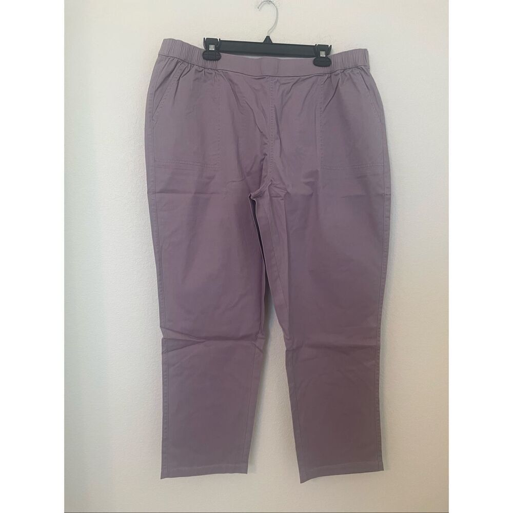 D&Co Pull-On Pants Elastic Waist Stretch Casual Comfort Pants Size 1X NEW